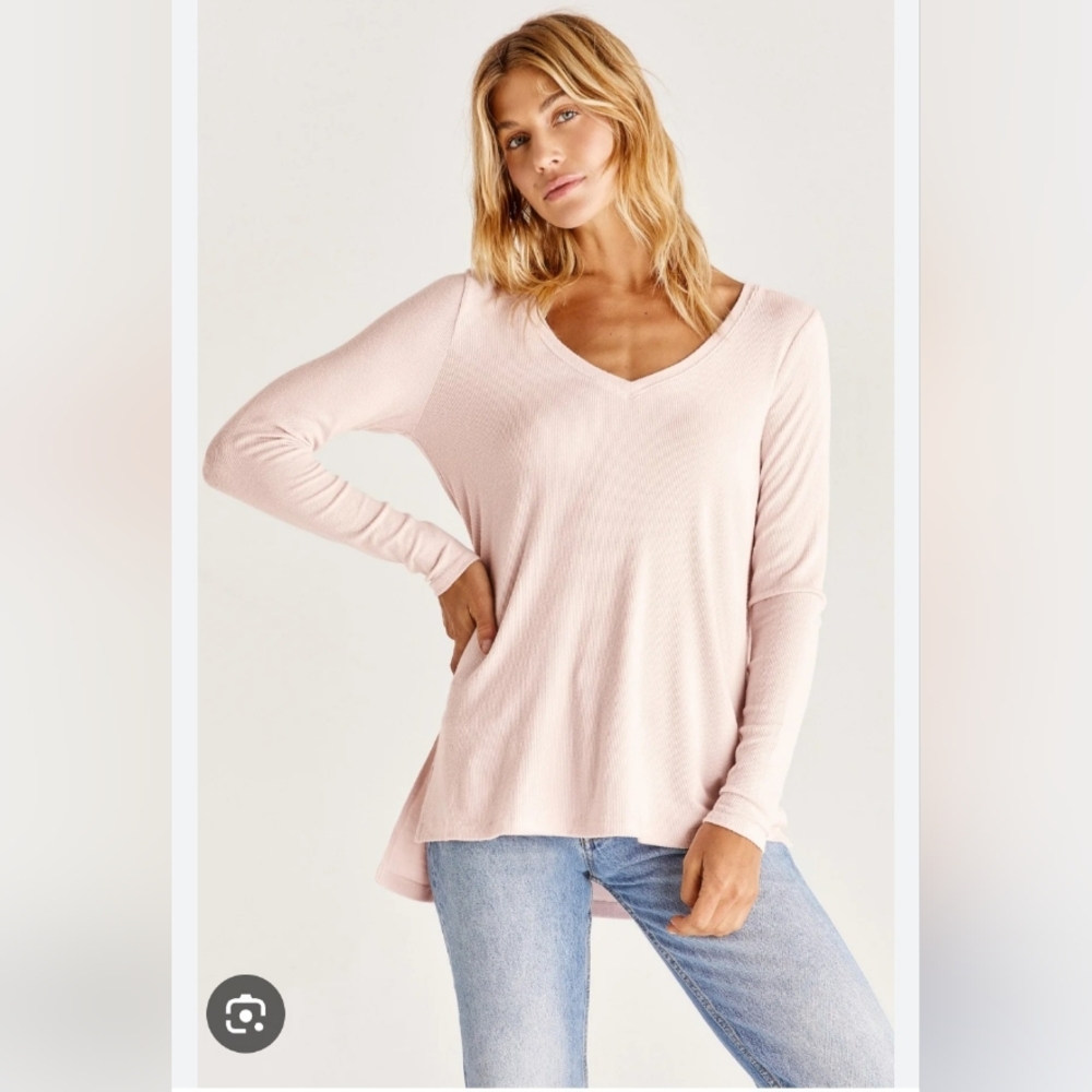 Z Supply Brushed Knit Ribbed Long Sleeve Tee